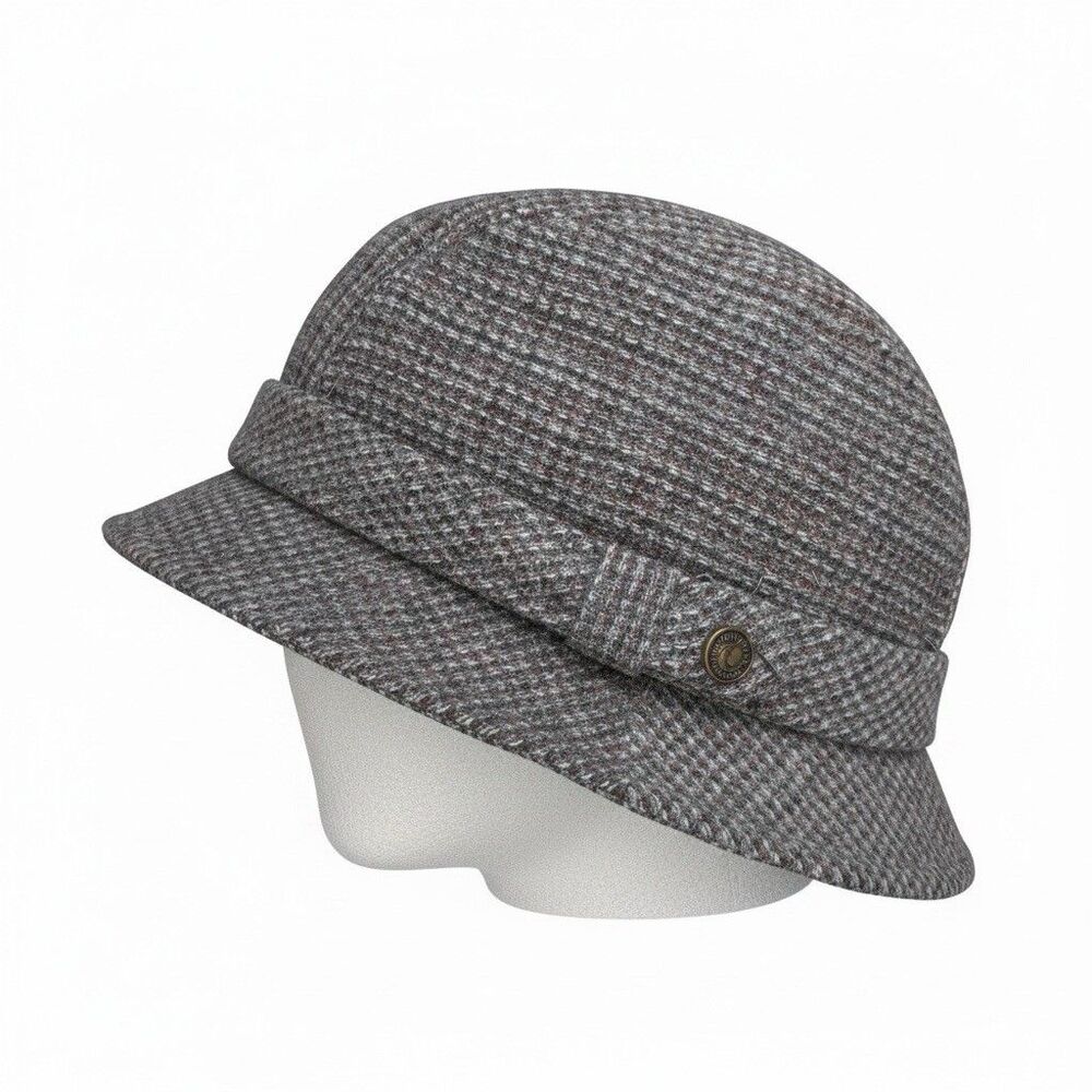 Vintage Country Gentleman Men's Tweed Wool Hat Fedora Gray Paperboy Driver 7.5